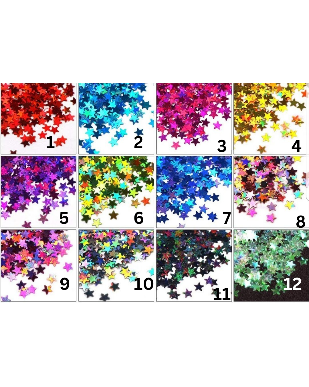 Confeti para uñas en forma de estrella