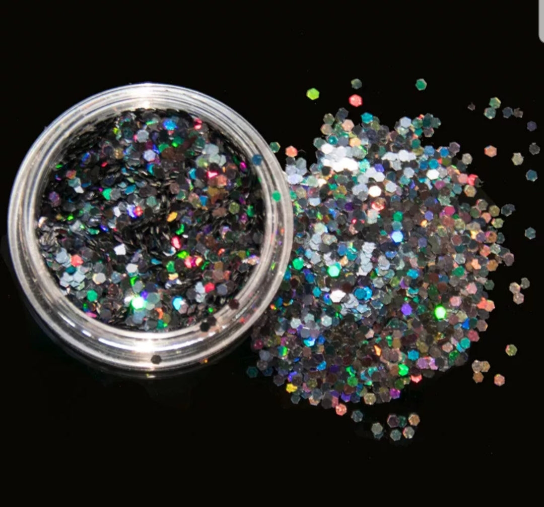 Brillantina gruesa para uñas