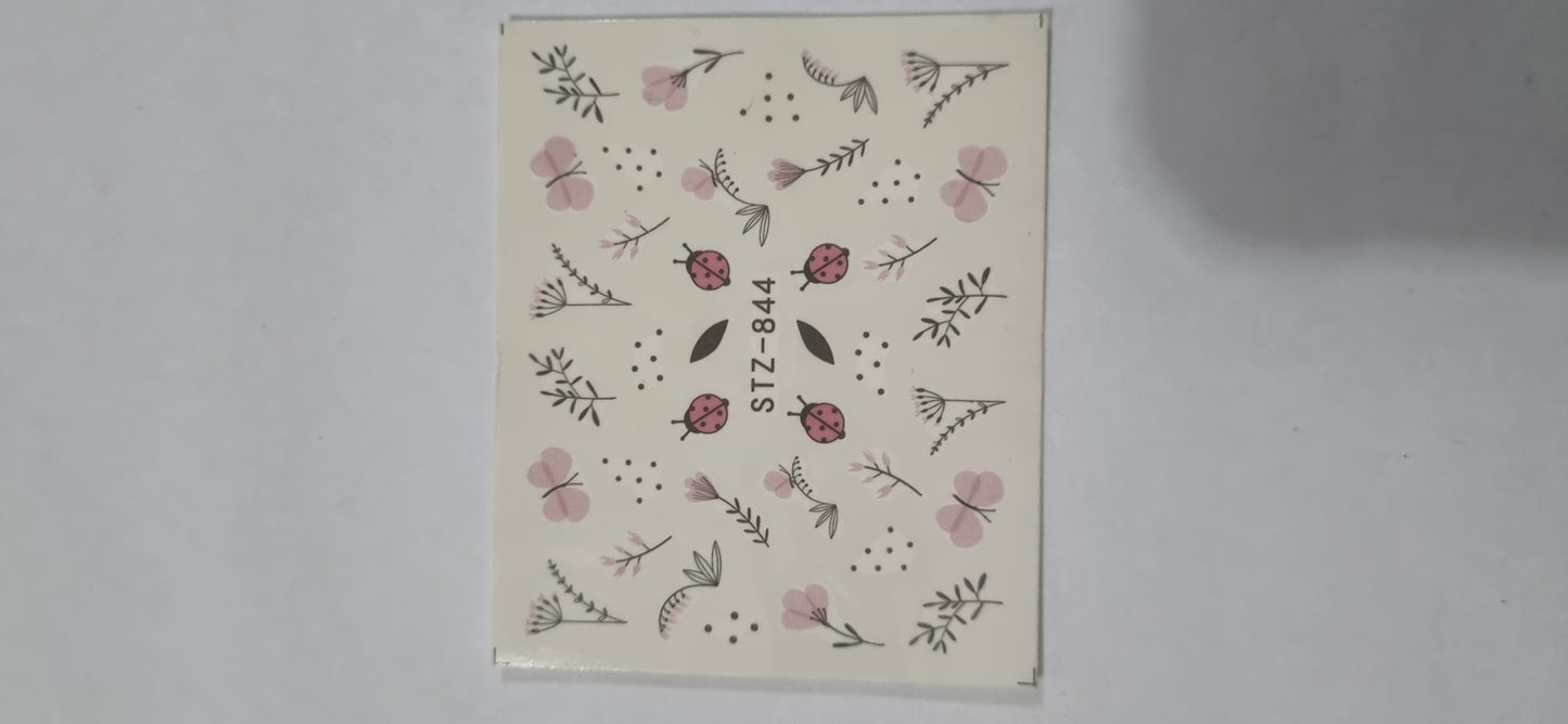Calcomanías de agua florales