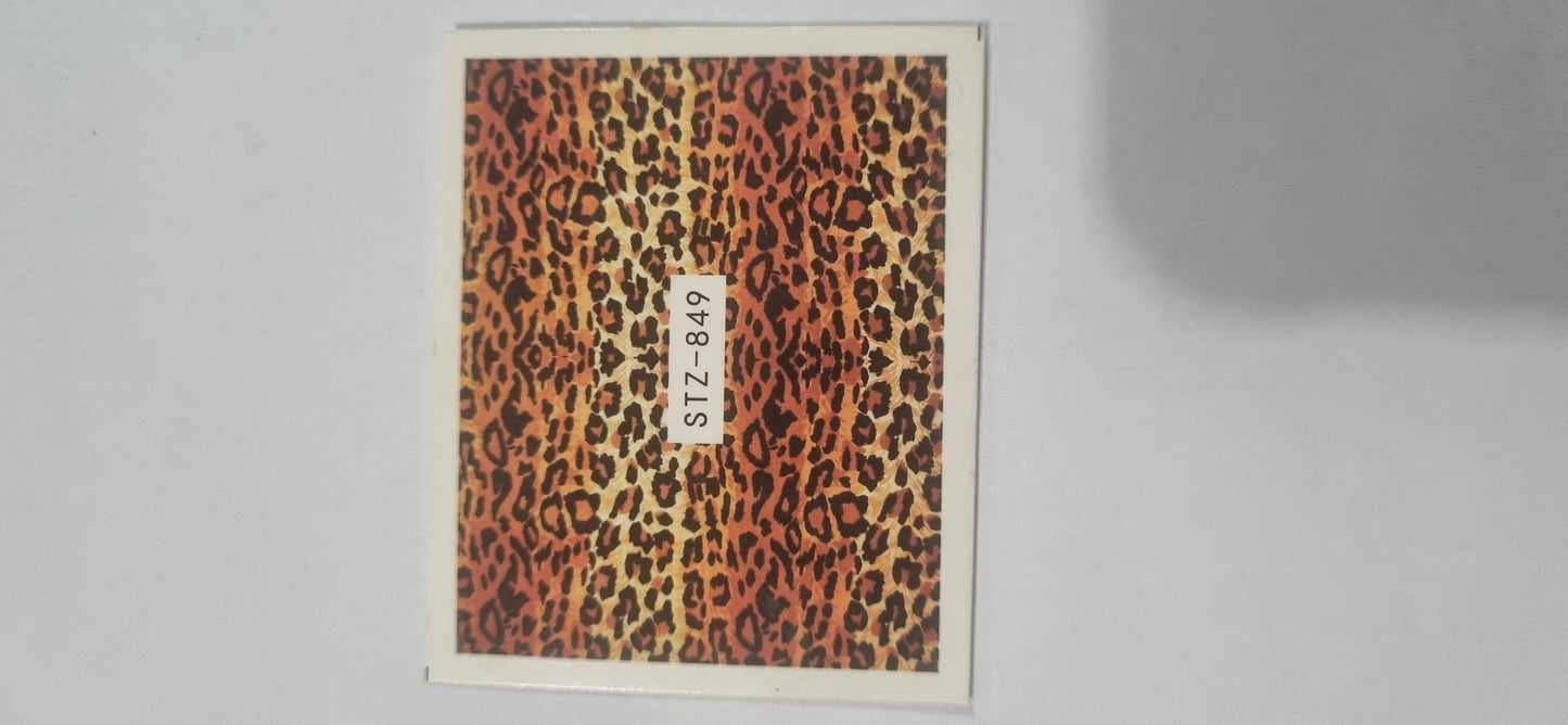 Calcomanías de agua - Estampado animal