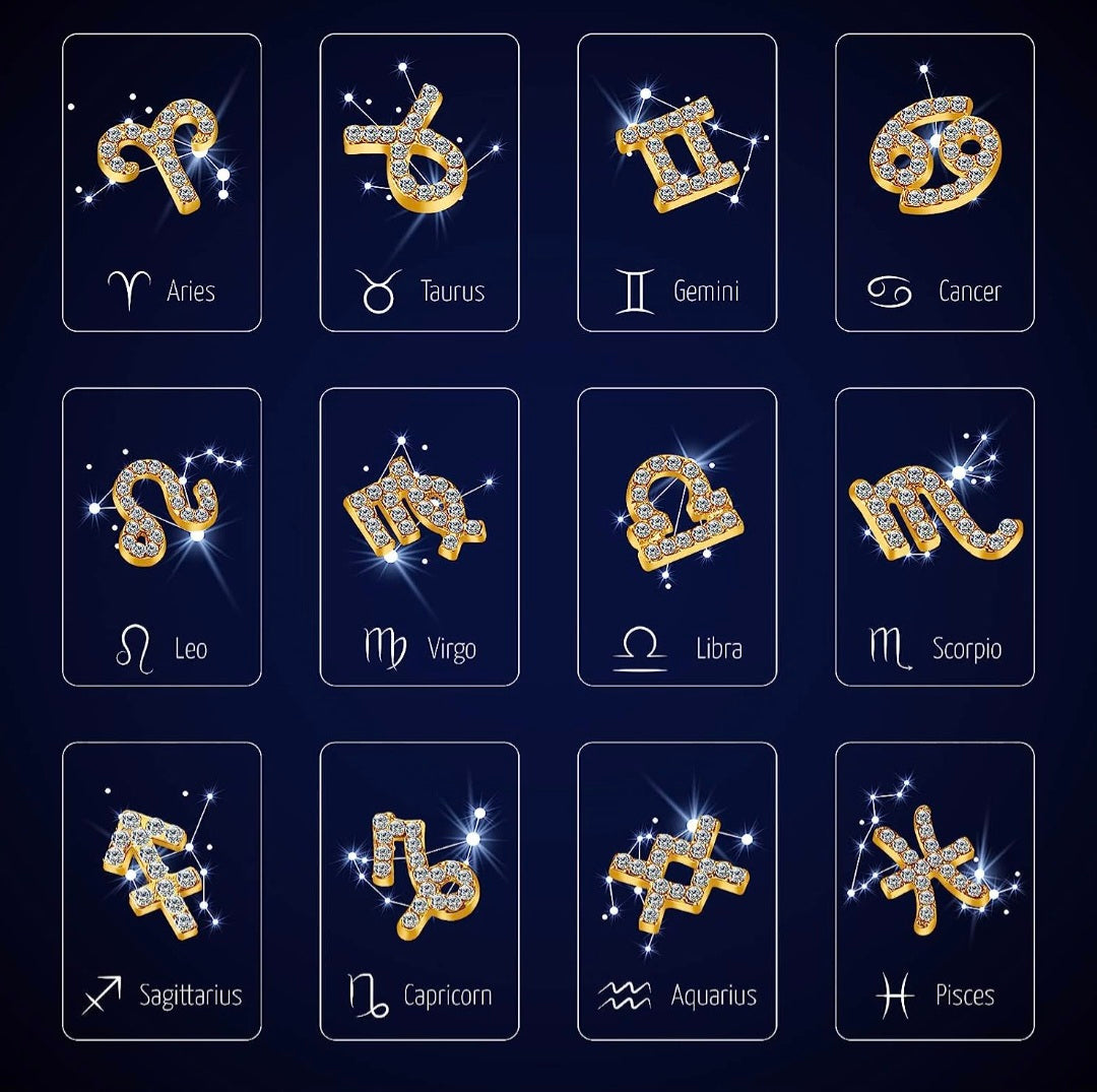 Amuletos para uñas con símbolos del zodiaco
