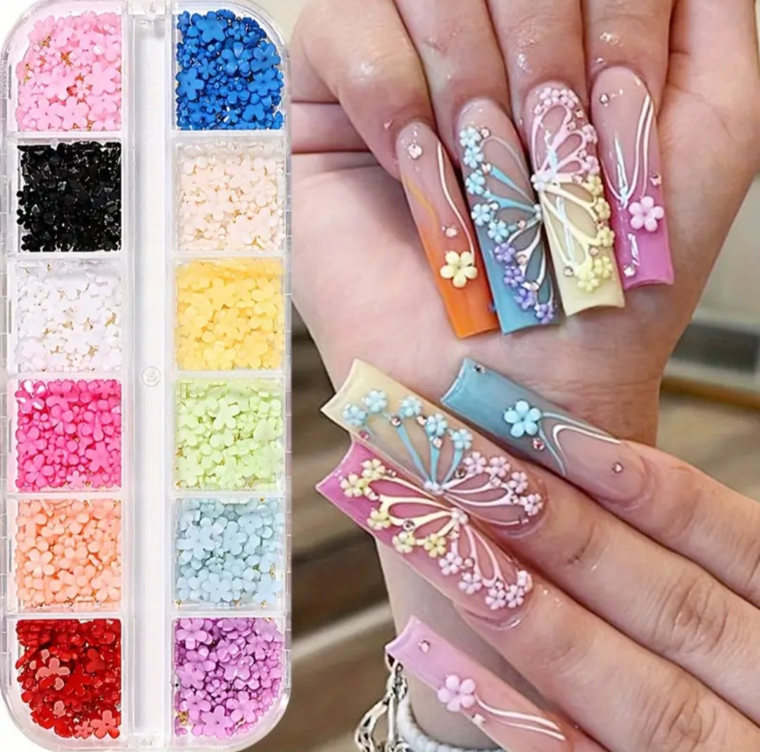 Adornos florales para uñas