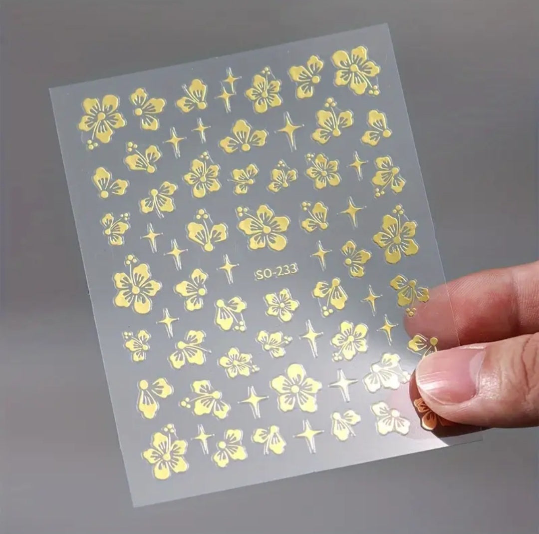 Pegatinas florales para uñas
