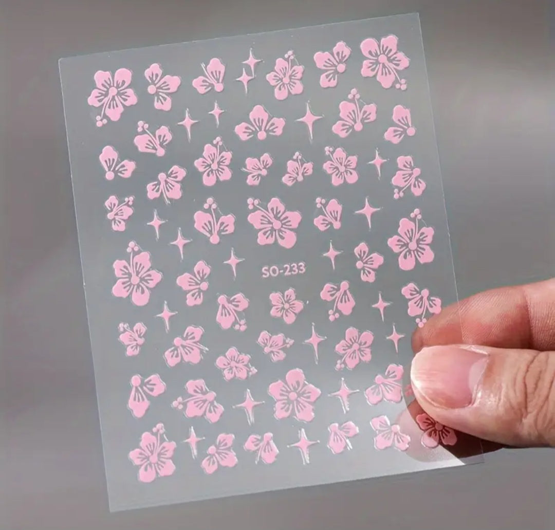 Pegatinas florales para uñas