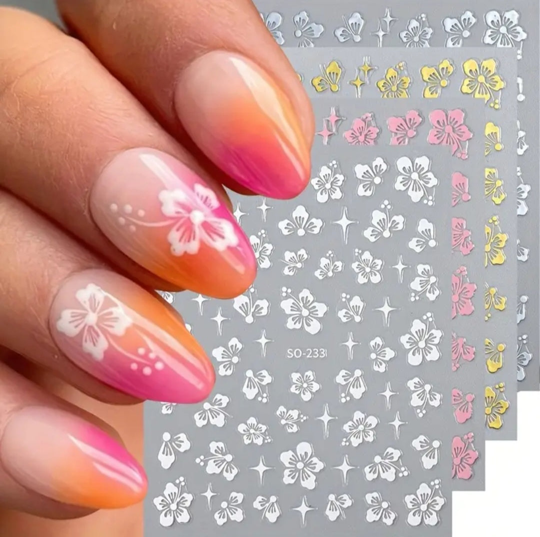 Pegatinas florales para uñas