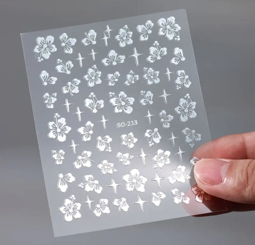 Pegatinas florales para uñas