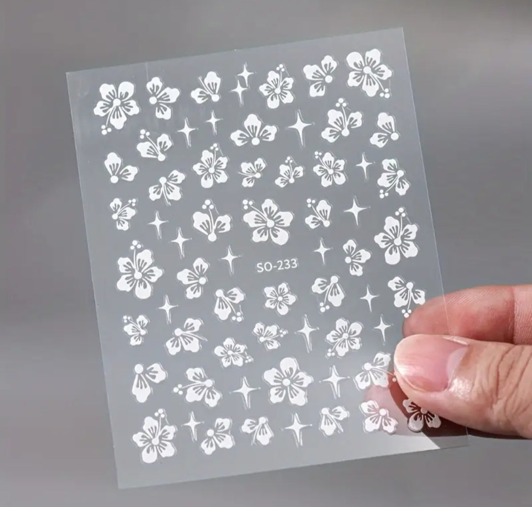 Pegatinas florales para uñas