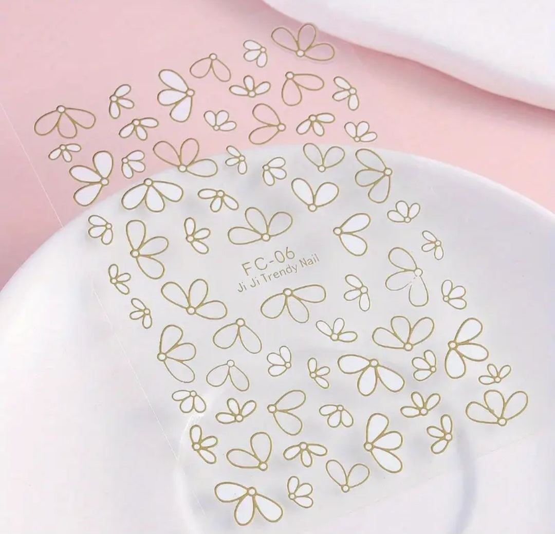 Pegatinas florales para uñas