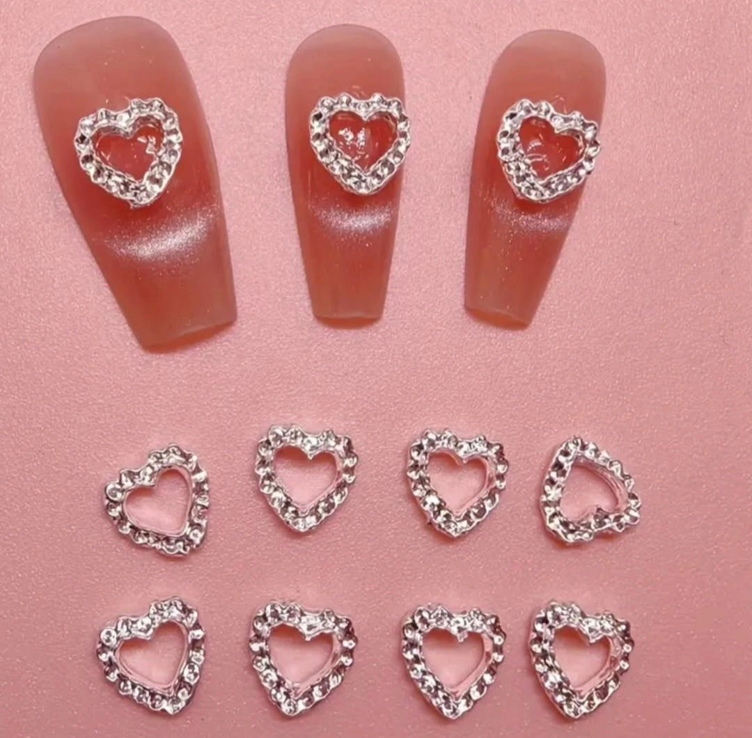 Heart Shaped Nail Charms