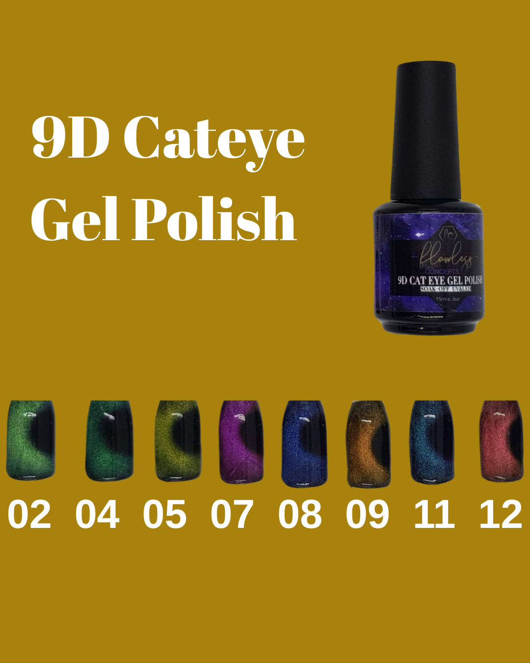 Esmalte en gel con diseño de ojo de gato y imán