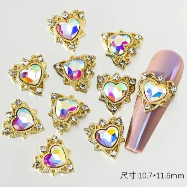 Heart Shaped Nail Charms