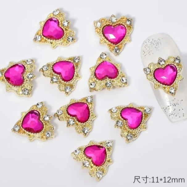 Heart Shaped Nail Charms