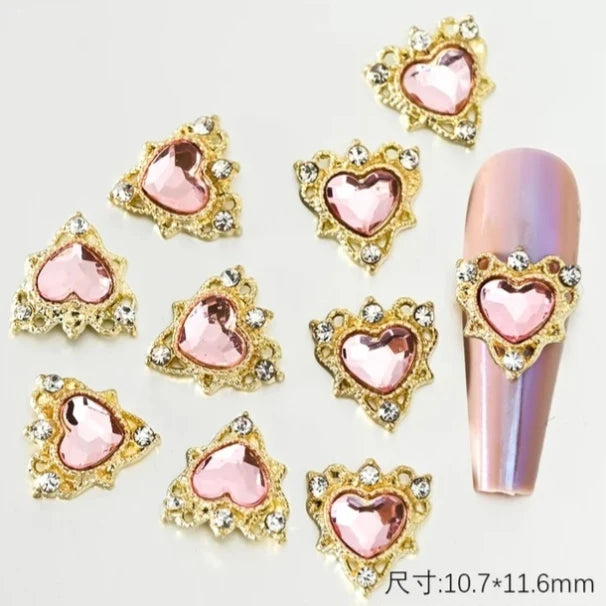 Heart Shaped Nail Charms