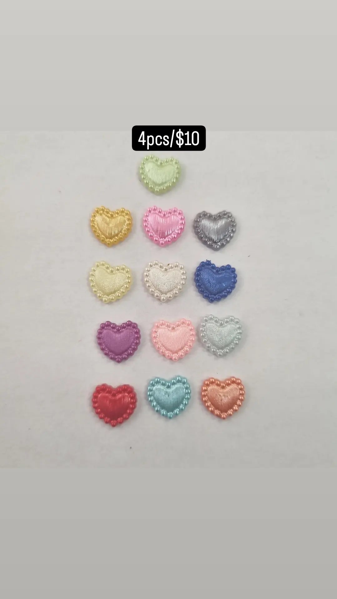 Heart Shaped Nail Charms