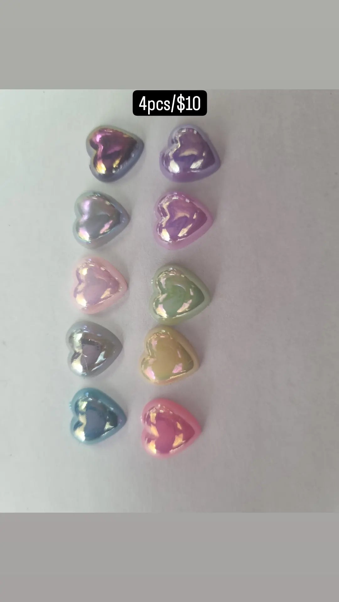 Heart Shaped Nail Charms