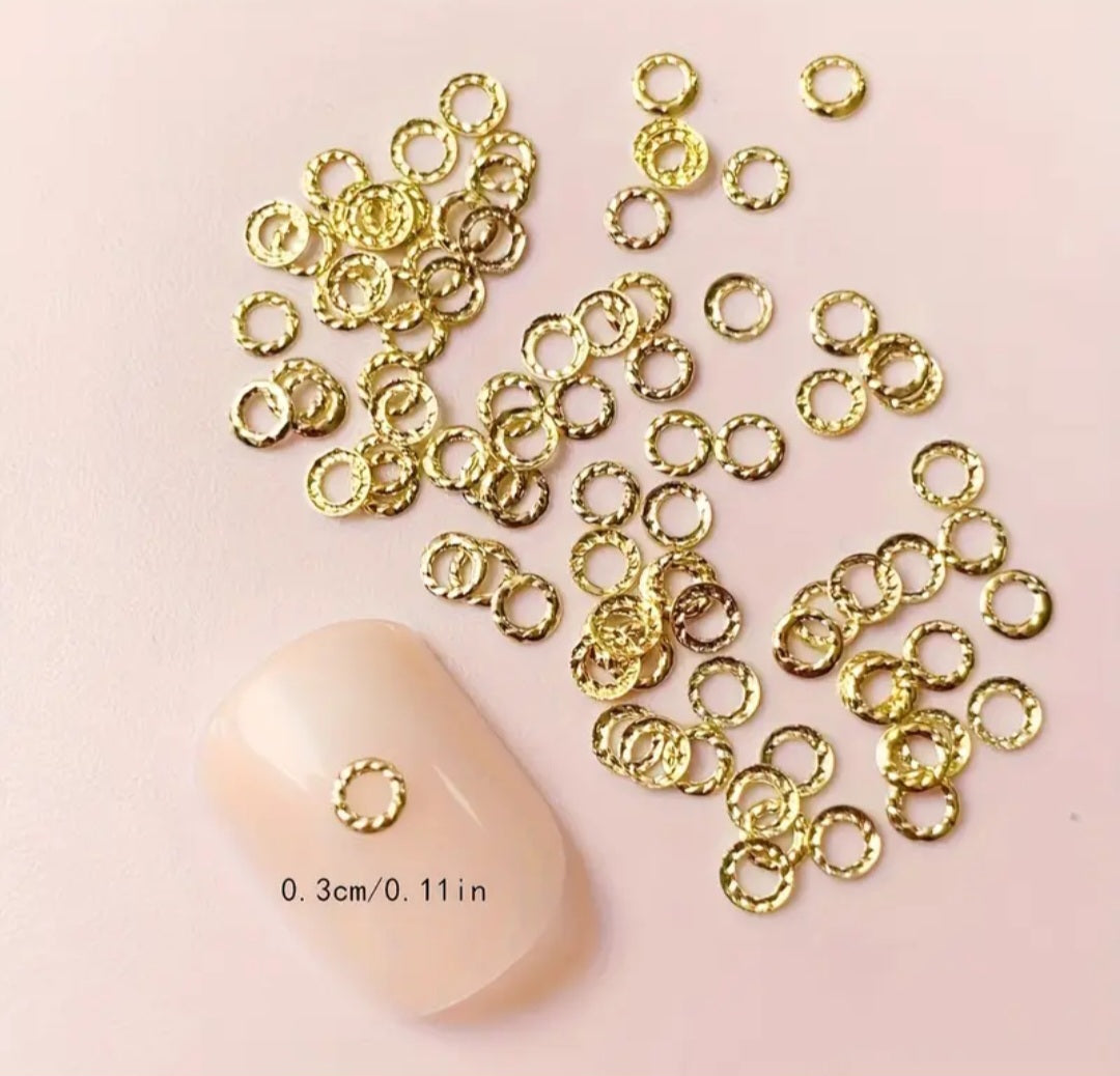 Gold Round Rivet Nail Charms