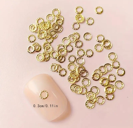 Gold Round Rivet Nail Charms