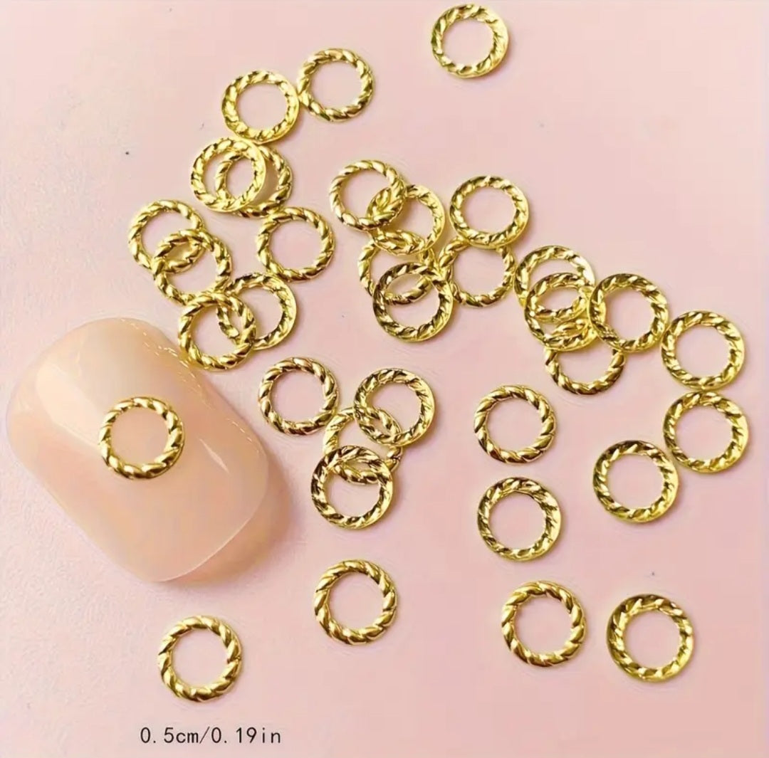 Gold Round Rivet Nail Charms