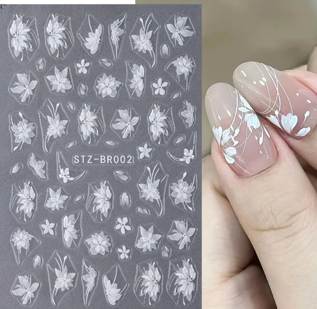 Pegatinas florales para uñas