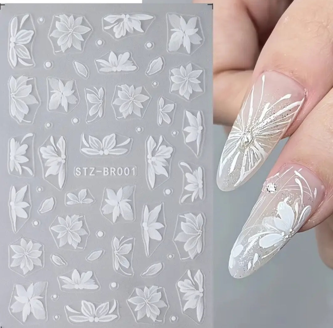 Pegatinas florales para uñas